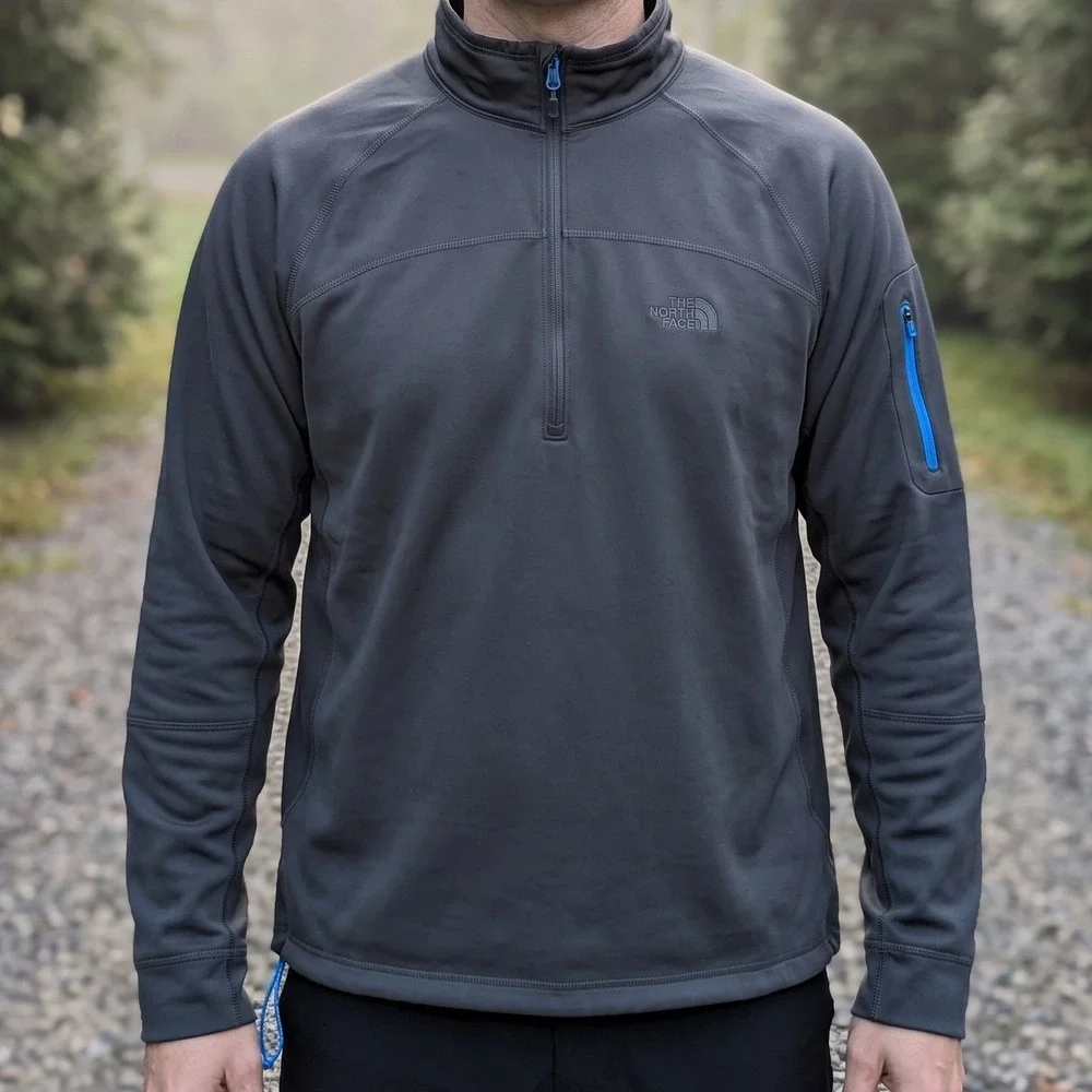 The North Face Mens Apex Bionic 1/4 Zip Pullover Charcoal Gray Softshell XXL